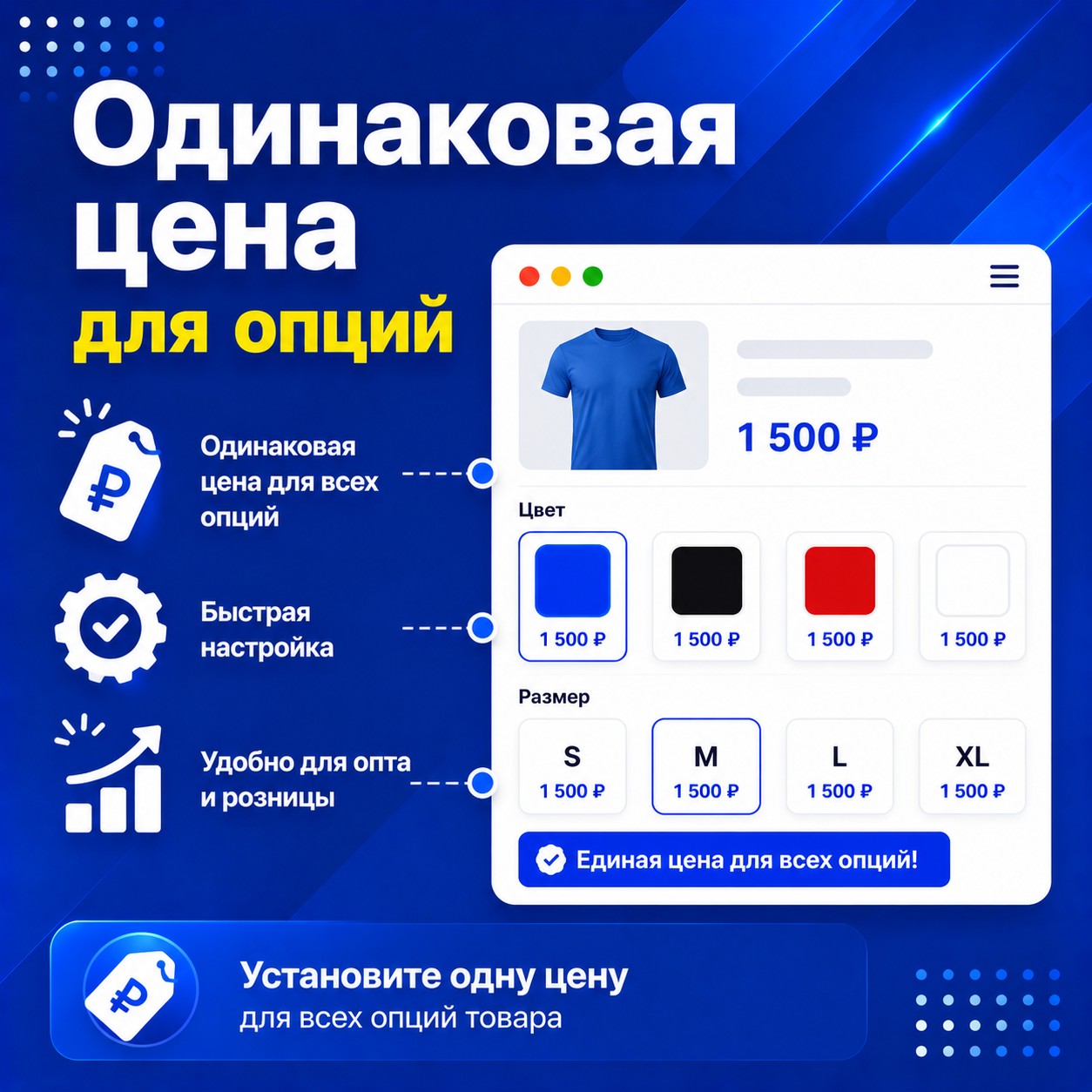 Одинаковая цена опций