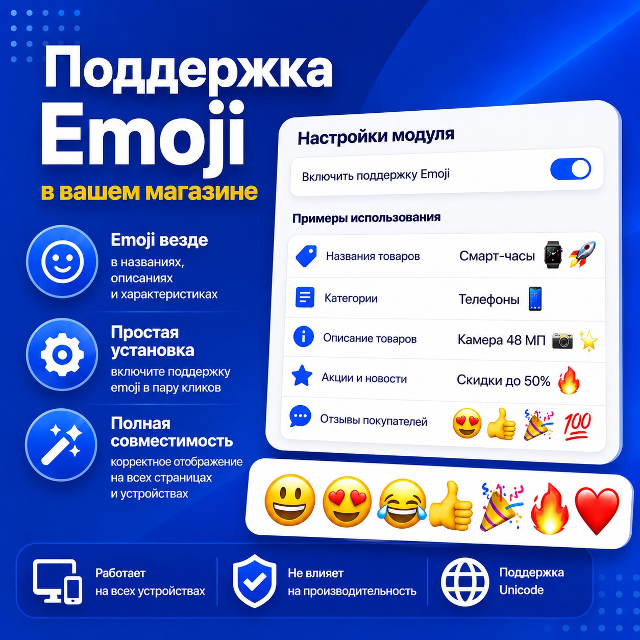 Поддержка Emoji
